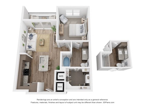 A1 Floor Plan at Aurora Watson Branch, Mansfield, TX, 76063